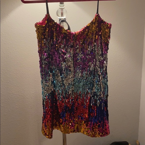 Halpern Mini “ tank “ Sequence Dress - Picture 3 of 8